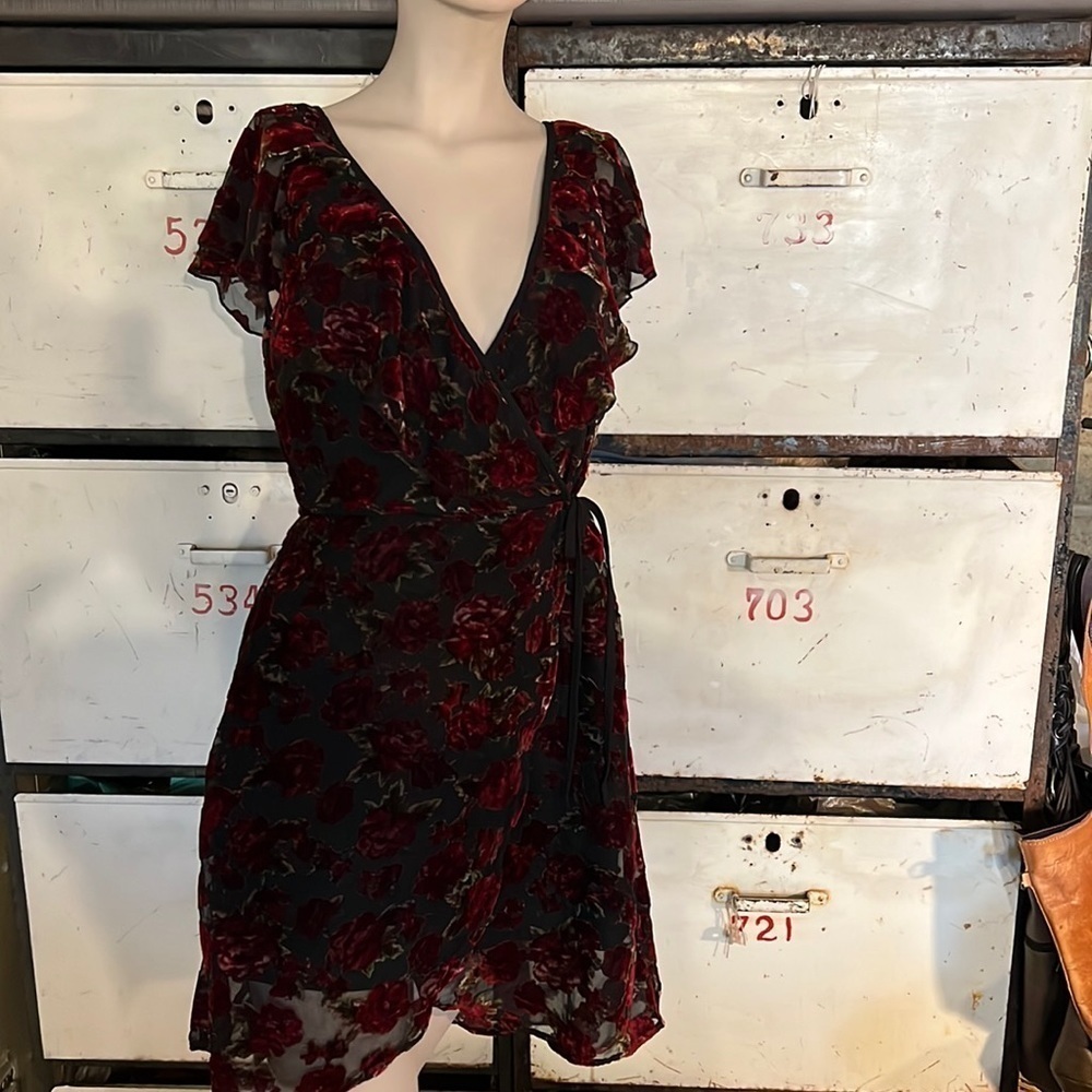 Band of gypsies floral velvet dress